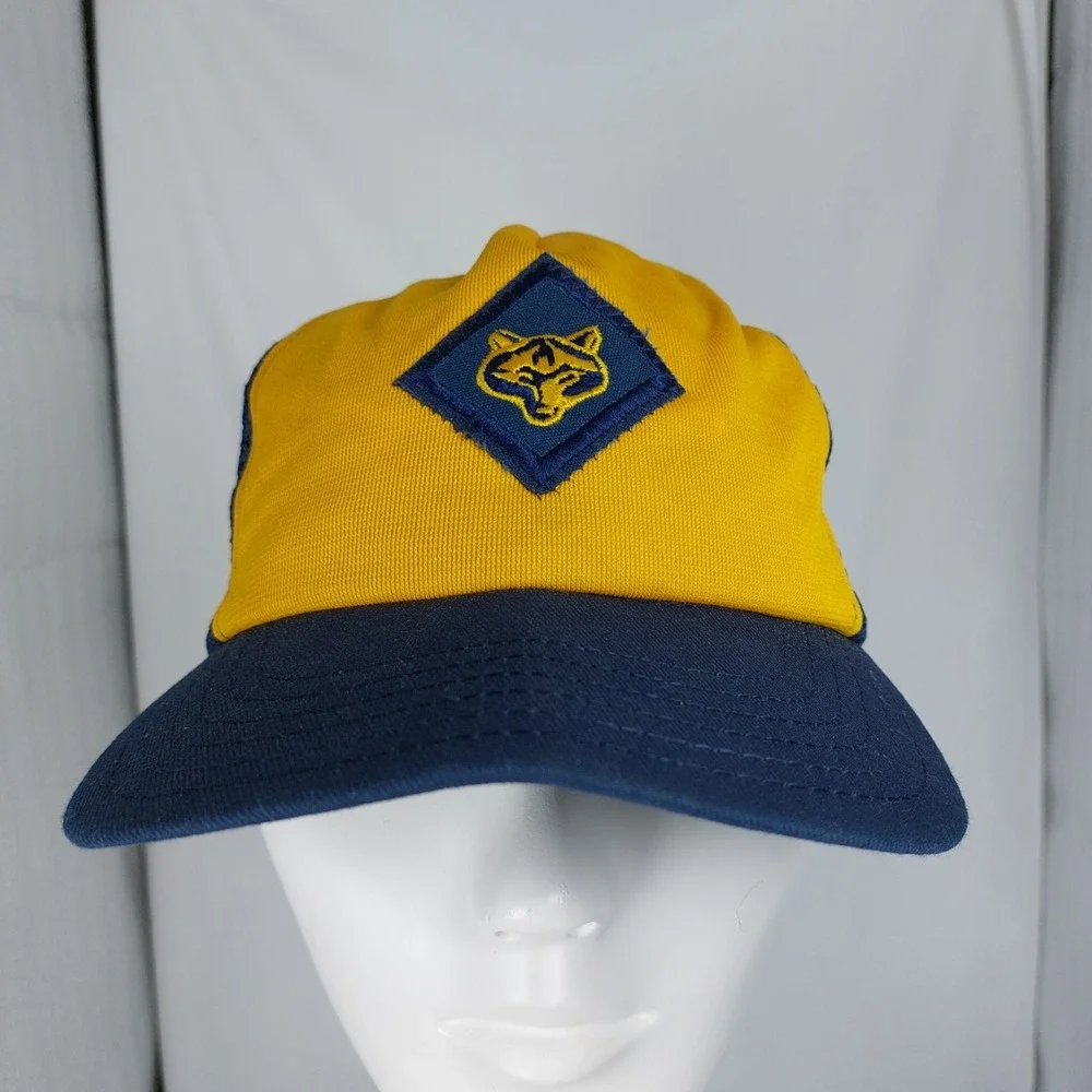 Vintage Cub Scout Cap Snapback Hat Size Medium/Large 7-7 1/2‎